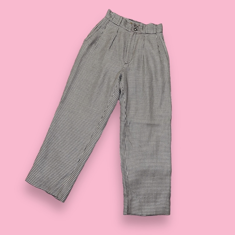 90s, High Waisted Houndstooth Trousers